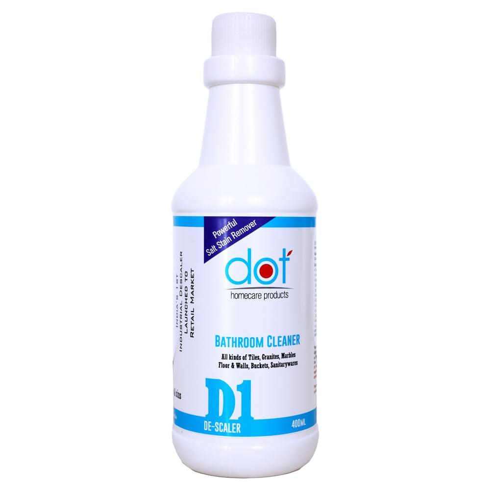 DOT Homecare Products DOT Bathroom DESCALER 400ml, Tiles Cleaner, Remove Heavy Salt Stains, Hard Water Marks, Lime Scale, Calcium, Soap Scum, Mold, Rust And Fungus, Walls & Floor - ZERO FUMES, & SMELL
