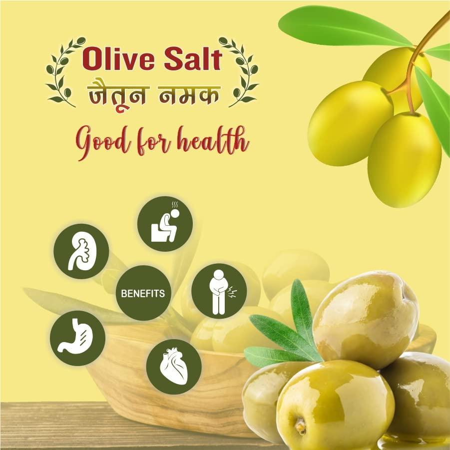 Harc Herbal Canada Health Choice Olive Salt (Zaitun Ka Namak) | 120g-Pack of 5 | Best Helpful for Boost Immunity | 100% Pure & Natural Ayurvedic Salt