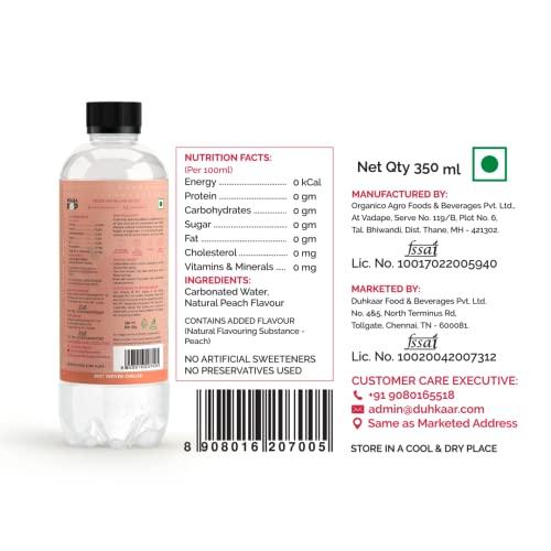 POLKA POP POLKA POP Peach Flavoured Sparkling (Fizzy) Water | Pack of 24 (350ml Each) | 100% Natural Flavour | Zero Sugar & Zero Calories | No Aspartame or Stevia