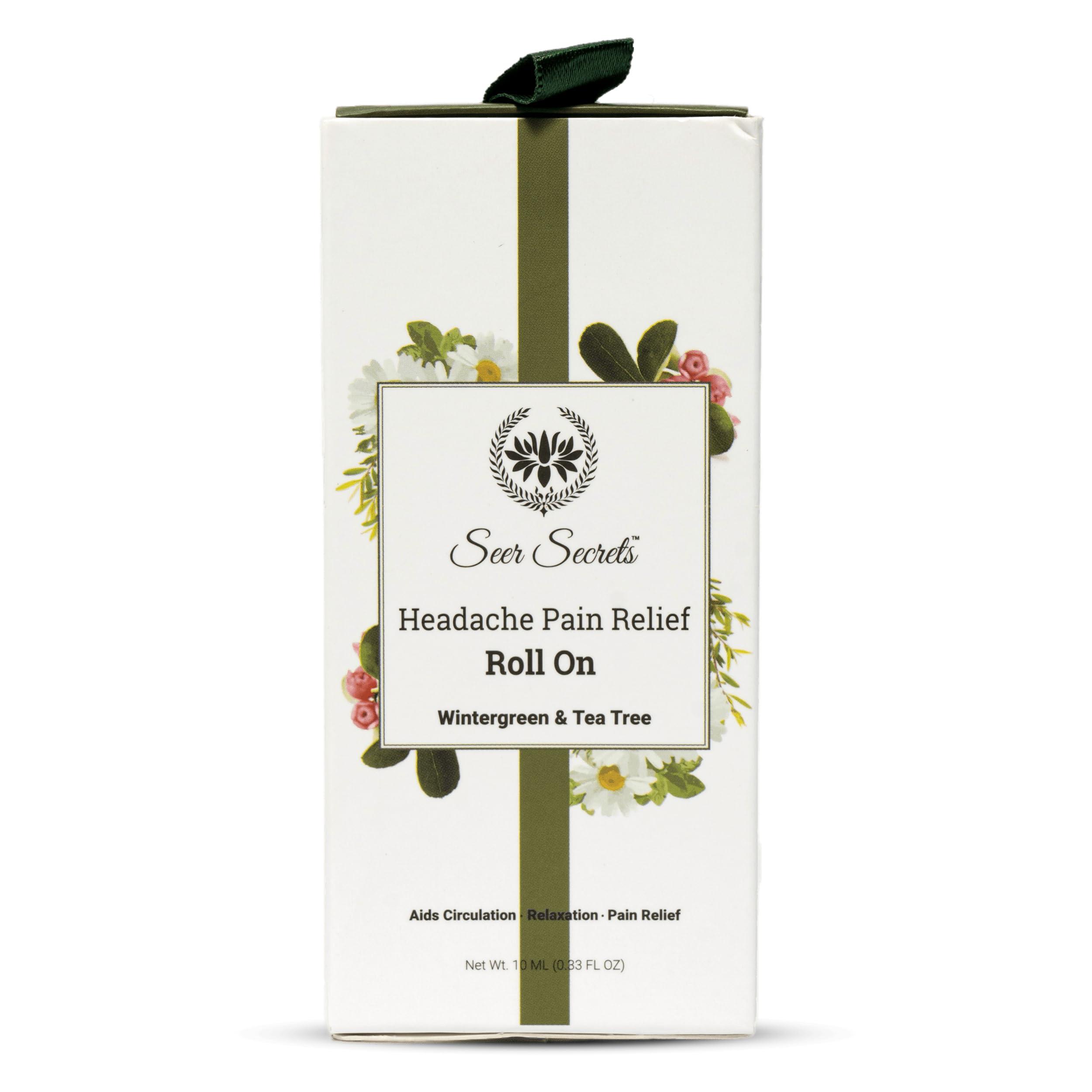 Seer Secrets Seer Secrets Roll-On for Potential Relief From Headaches | May Contain Eucalyptus and Peppermint Oil | 100% Pure and Natural | Easy Application | Relaxing - 10ml