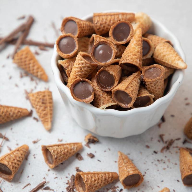 NOVANOVA Nova Nova Best Bite Choco Filled Cones | Belgian Chocolate - Pack of 2 | 100% Eggless | No Added Preservatives (100g)