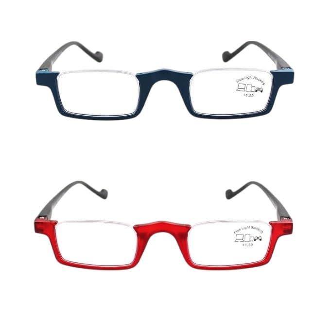 ESPERTO READERS ESPERTO READERS Roady Reading Glasses With Blue Cut Lens For Men & Women in Combo Pack +1.00 To +3.00 Power (Blue & Red Color) (+1.00)