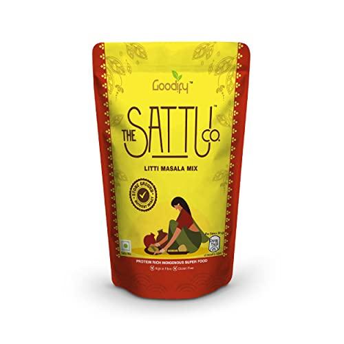 THE SATTU CO. THE SATTU CO. Litti Masala Mix, Ready to Cook Mix,100% Stoneground Sattu, Authentic Taste, Convenient to make, High in Fibre, Gluten free, Suitable for Vegans - (Pack of 3, 200 gms)