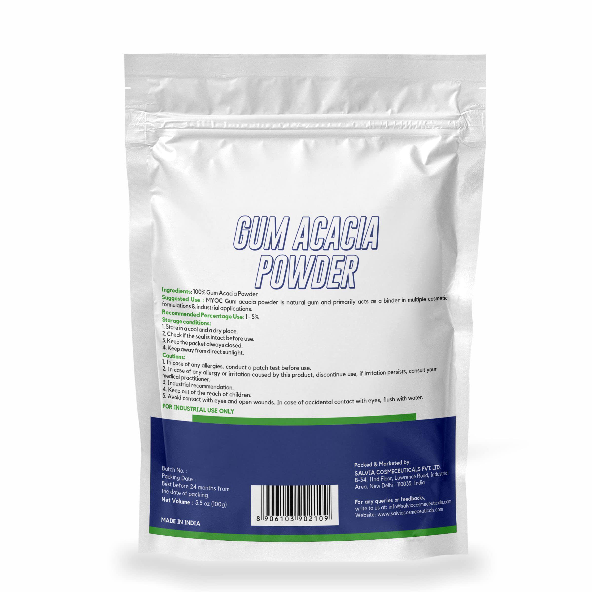MYOC Myoc Gum Arabic (Acacia) Powder 100 gm, Pure Original Ingredients Gum Arabic Acacia Powder, Powdered Gum Acacia, Gum Acacia Powder Organic, Cosmetic Thickener, DIY Ingredient, Art & Craft