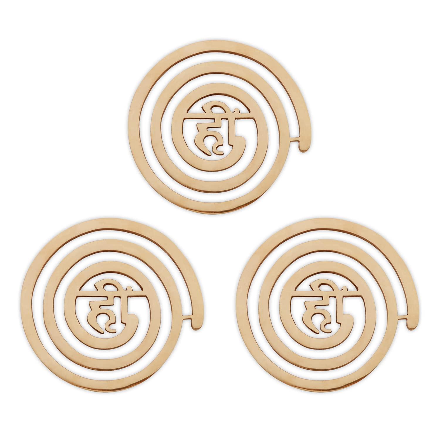 TREEMAISON TREEMAISON Vastu Helix Brass (Hii) | Helix Earth (North-West) | Main Door Entrance & Toilet Dosh Correction | Vastu Dosh Nivaran Remedies (4-inch) | Pack of 3