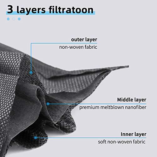bigox bigox Meltblown Fabric Disposable Face Mask (Black, Without Valve, Pack of 50) for Unisex