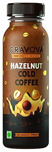 CRAVOVA - THE CRAVE BEGINS Cravova | Hazelnut Cold Coffee (Pack of 4) Classic Cold Coffee (Pack of 4) | Medium Roast | Ready-to-Drink | 200ml Each | Assorted pack | Combo of 8