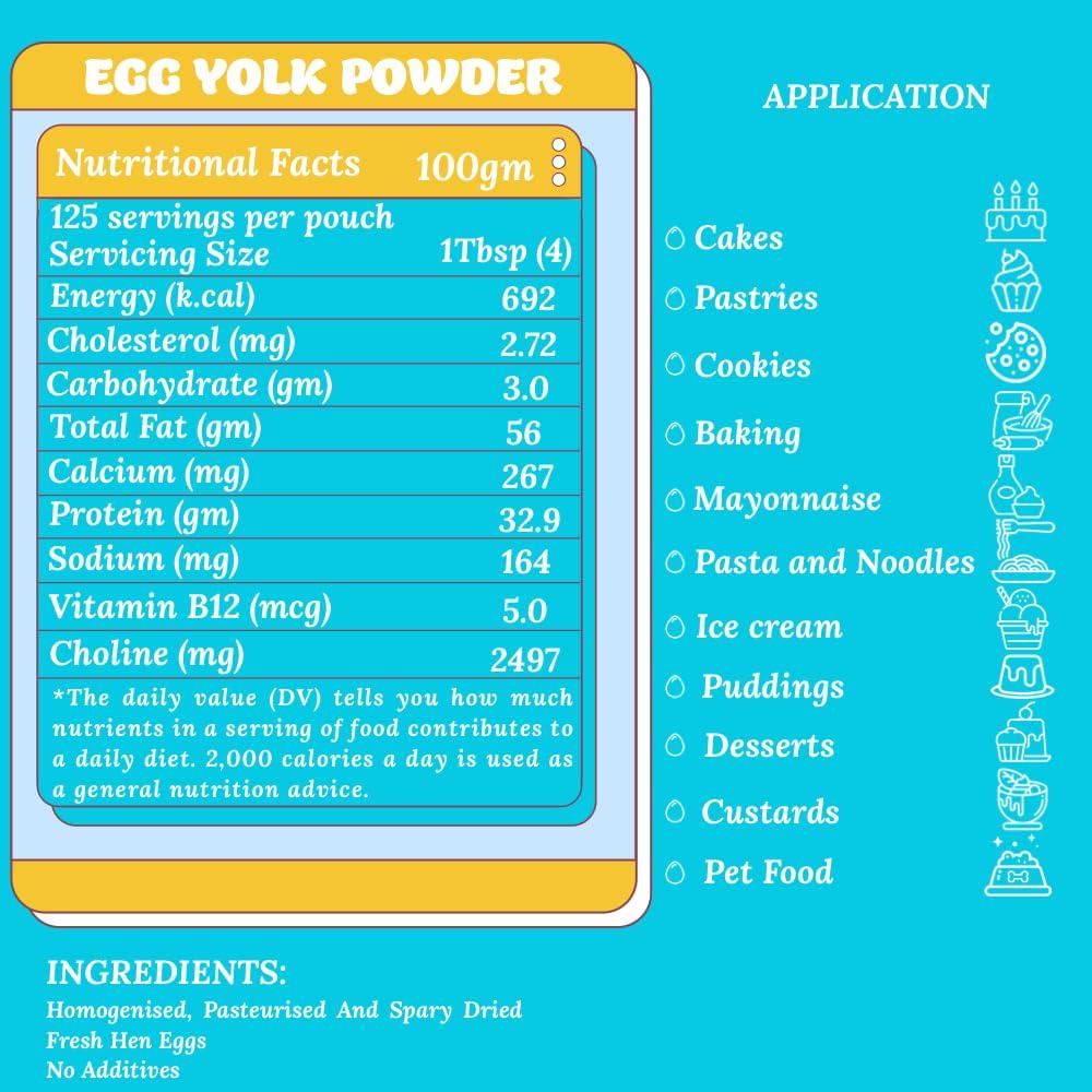 ADEQUATE FOODS Adequate Foods Egg Yolk Powder 500gm (Pack of 1) Rich, Versatile, and Convenient | Enhance Your Culinary Creations