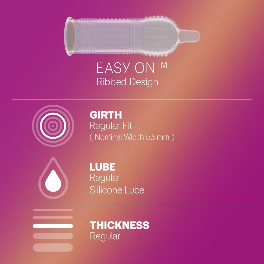 Durex Durex Condoms, Extra Ribbed- 10s (Pack of 10)