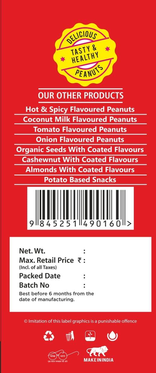 SUPER NUTS SSV SUPER NUTS | Bangalore Famous |Healthy Peanuts | Rich in Protein | Delicious snacking |Pack of 4| 90 Gms Each Pack | Coconut Flavour