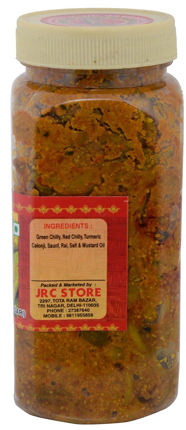 JRC JRC Homemade Green Chilli Pickle | Ready to Eat Hari Mirch ka Achar | High in Vitamin C & Fibre | Hygienically Packed | Rich in Antioxidants | Improves Digestion | 1kg