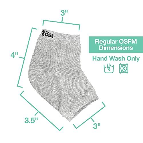 ZenToes ZenToes Moisturizing Heel Socks 2 Pairs Gel Lined Toeless Spa Socks to Heal and Treat Dry, Cracked Heels While You Sleep (Cotton, Gray)