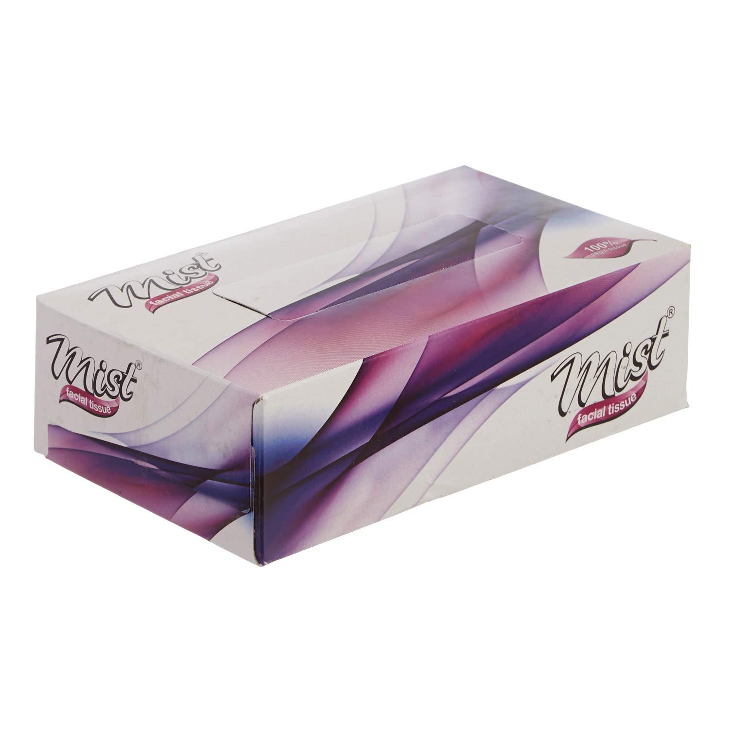 MDN Mist Ultra Soft White 2 Ply Facial Tissue Napkin Paper 100 Pull papper each box (Pack of 6)