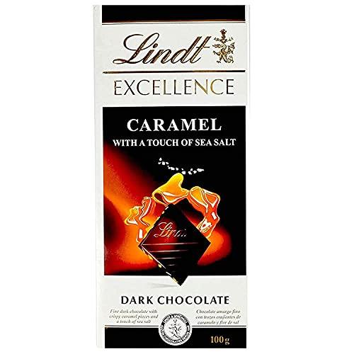 Lindt Lindt Excellence Caramel & Sea Salt Touch Chocolate Bar 100 Grams (Pack of 2)