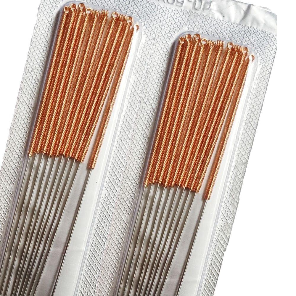 ACS Acupuncture Needles Copper Handle 25 Needle 5 Tube pack of 100 (Size 0.25 x 75 mm) 4 inch needle