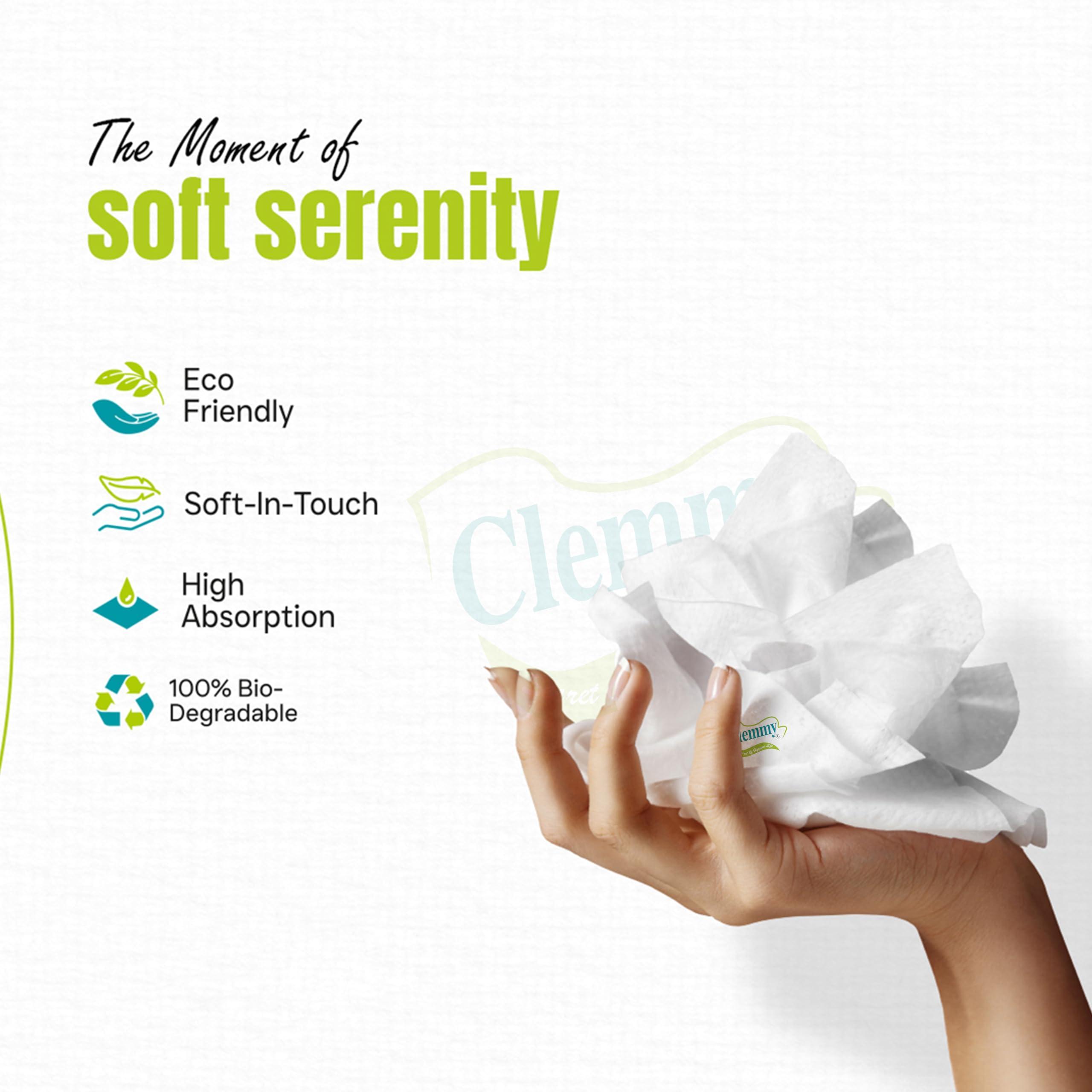 Clemmy Clemmy Disposable Bathroom Napkins, Single-Use Linen-Feel Guest Towels, Soft and Absorbent Paper Hand Towels Dinner napkins for the bathroom, kitchen, or event, 100 pulls (total 100 sheets) (1)