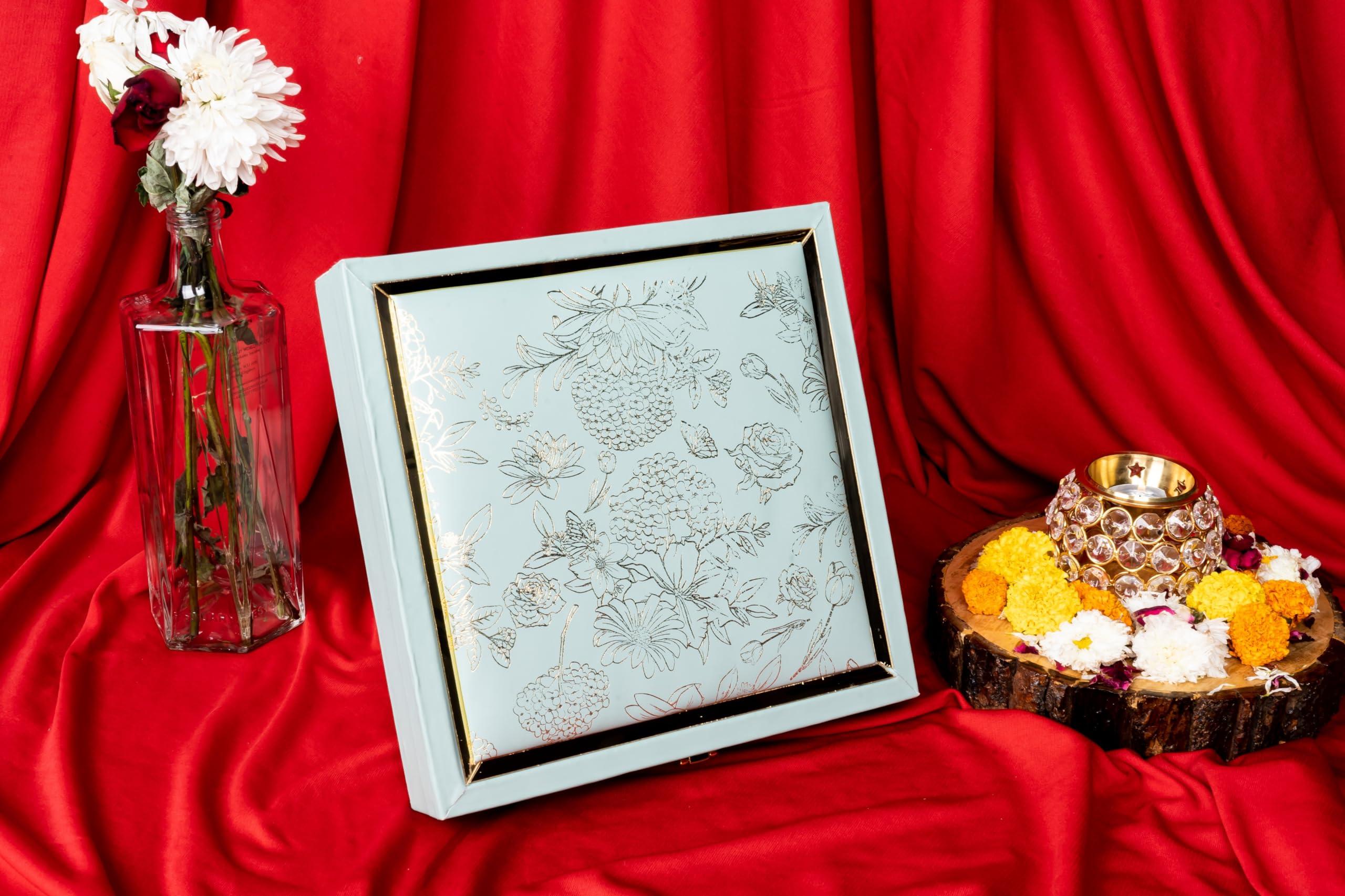 Wooq Organics Wooq Organics Premium Dry Fruit Gift Boxes Inch with Dry Fruits - Almond, Cashew, Fig, Apricots, Mix Dry Fruits gift Pack, Diwali dryfruit combo Gift hamper (4x100g, 10x10x2 Inches)