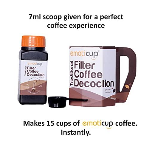 emoticup Emoticup Ready to Use, Instant Filter Coffee Decoction/120ml Coffee Liquid.(7ml x 15cups), Add Hot Milk & sugar for perfect filter coffee.