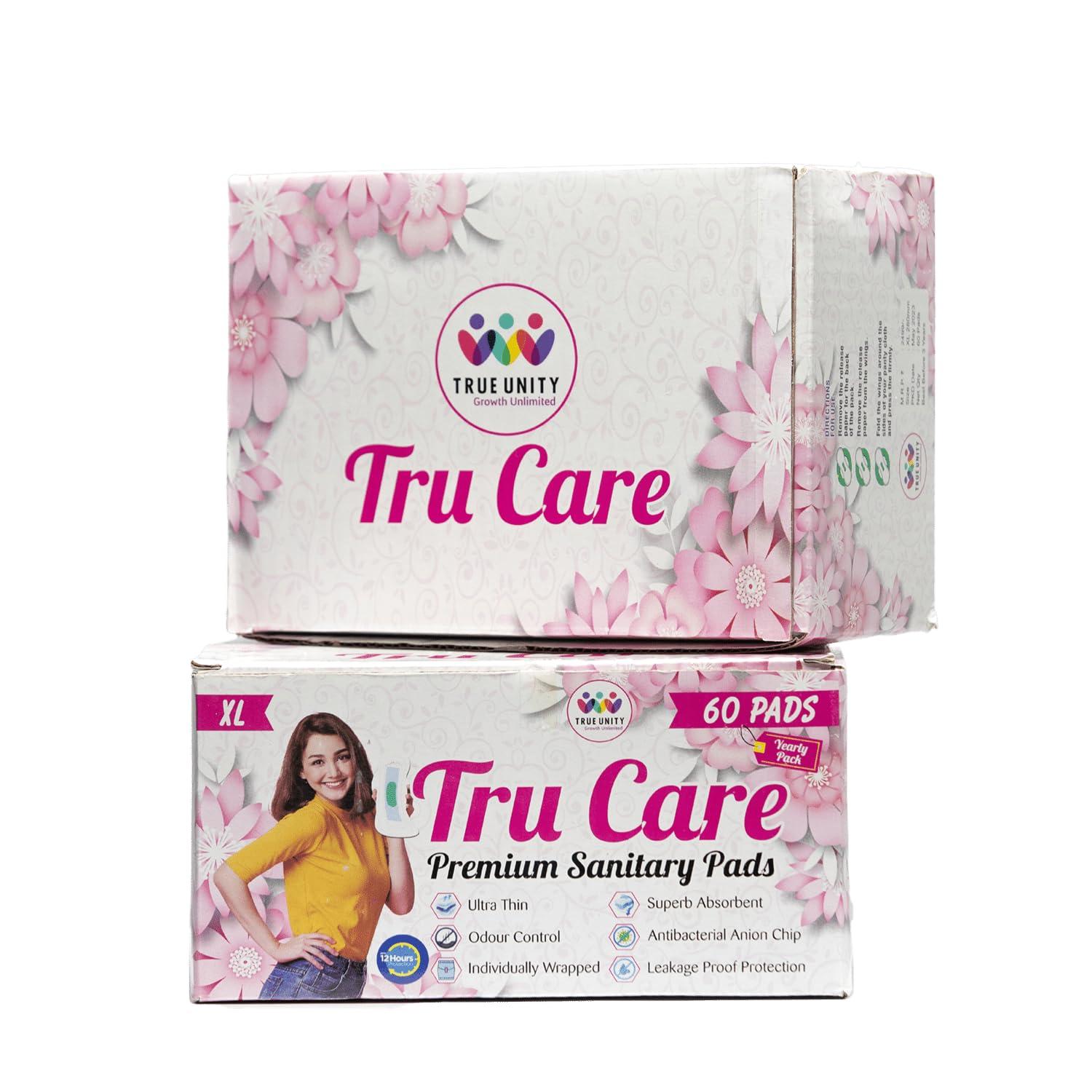 TRUE UNITY TRU CARE Premium Sanitary Pads (60 Pads)