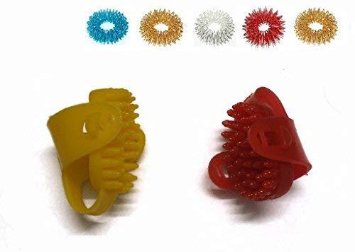 ACUPRESSURE INDIA Acupressure India® Plastic Thumb Pad Type Ii Jimmys and Sujok Pain Therapy Finger Massager Rings - Set of 5