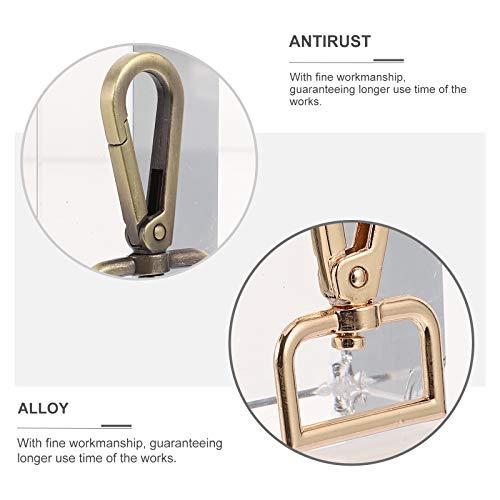 HEALLILY 20pcs Creative Swivel Clasps D Ring Lobster Clasp Claw Swivel Snap Hook Clips