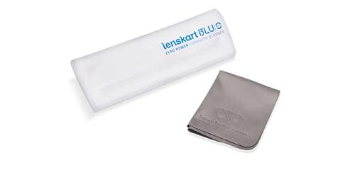 LENSKART BLU LENSKART BLU | Zero Power Blue Cut Computer Glasses | Anti Glare, Lightweight & Blocks Harmful Rays | UV Protection Specs | Maroon | Men & Women | Medium | LB E14283