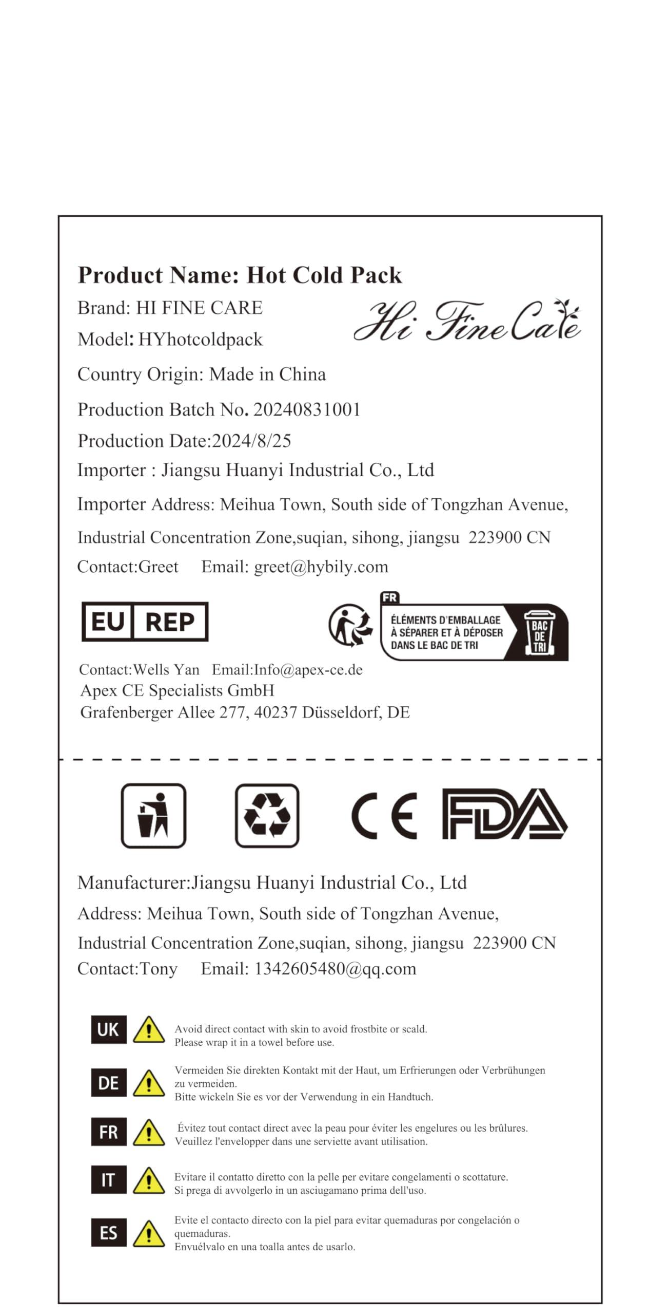 HI FINE CARE Reusable Perineal Cooling Pad for Postpartum & Hemorrhoid Pain Relief, Hot & Cold Packs for Women After Pregnancy and Delivery, 2 Ice Pack and 3 Cover (Blue)