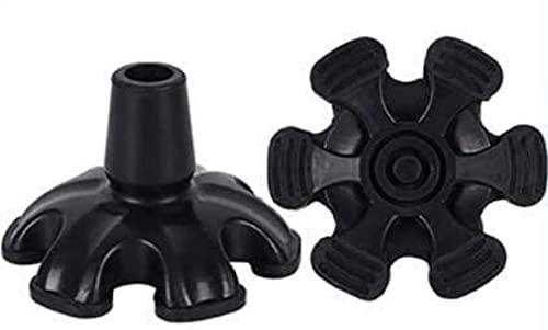 HNYG Secure Walking Cane Tip, Self-Standing 6 Support Feet, Non-Skid Walking Stick Rubber Foot, Wearable Crutch Tip