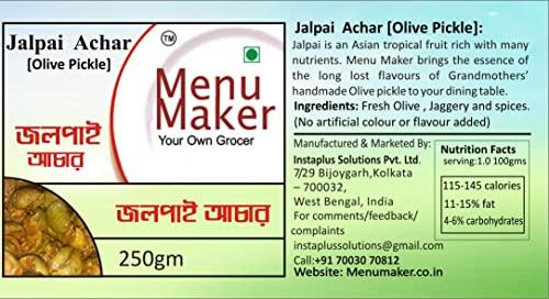 Menu Maker Menu Maker Select Premium Kuler Achar [Sweet & Sour Berry Pickle] and Jalpai Achar [Olive Pickle] Combo Pack, 250g Each