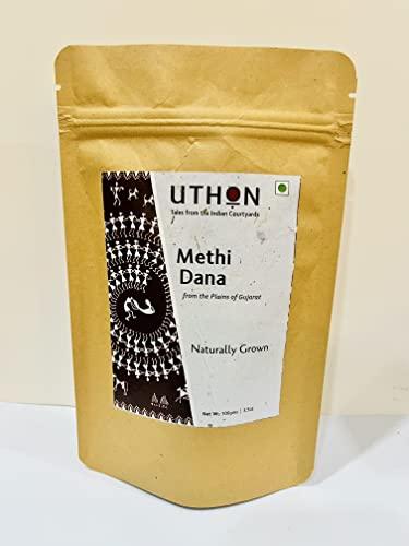 uTHoN Uthon Spices Meethi Dana | Fenugreek Seeds | Methi Dana | Whole Spices | Sabut Masalas | Handpicked And Sun-Dried | Organically Grown | Natural | High Nutrition And Flavor | No Chemicals | (250 Gram)
