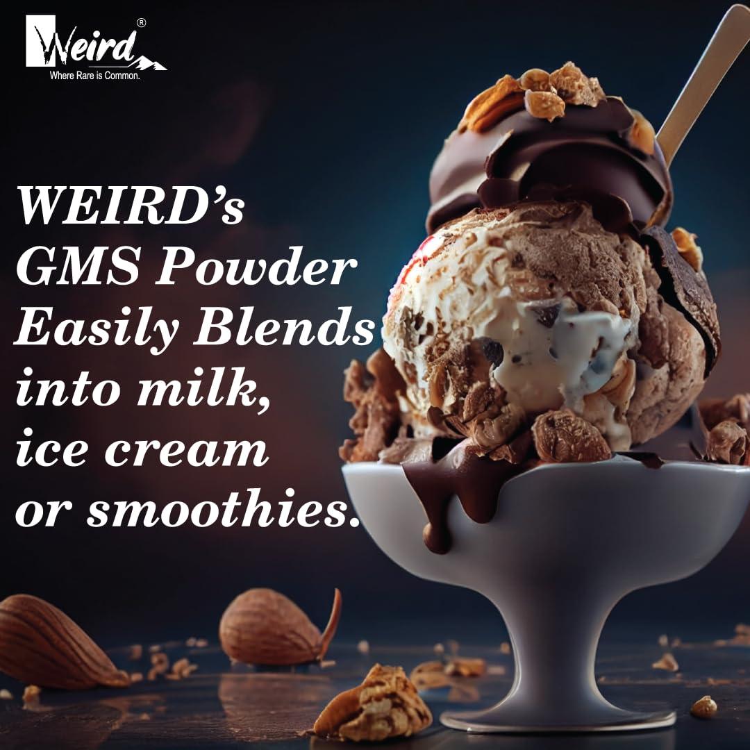 Weird Road GMS Powder For Ice Cream and Kulfi | Glyceryl Mono Stearate | Food Grade (50GM)