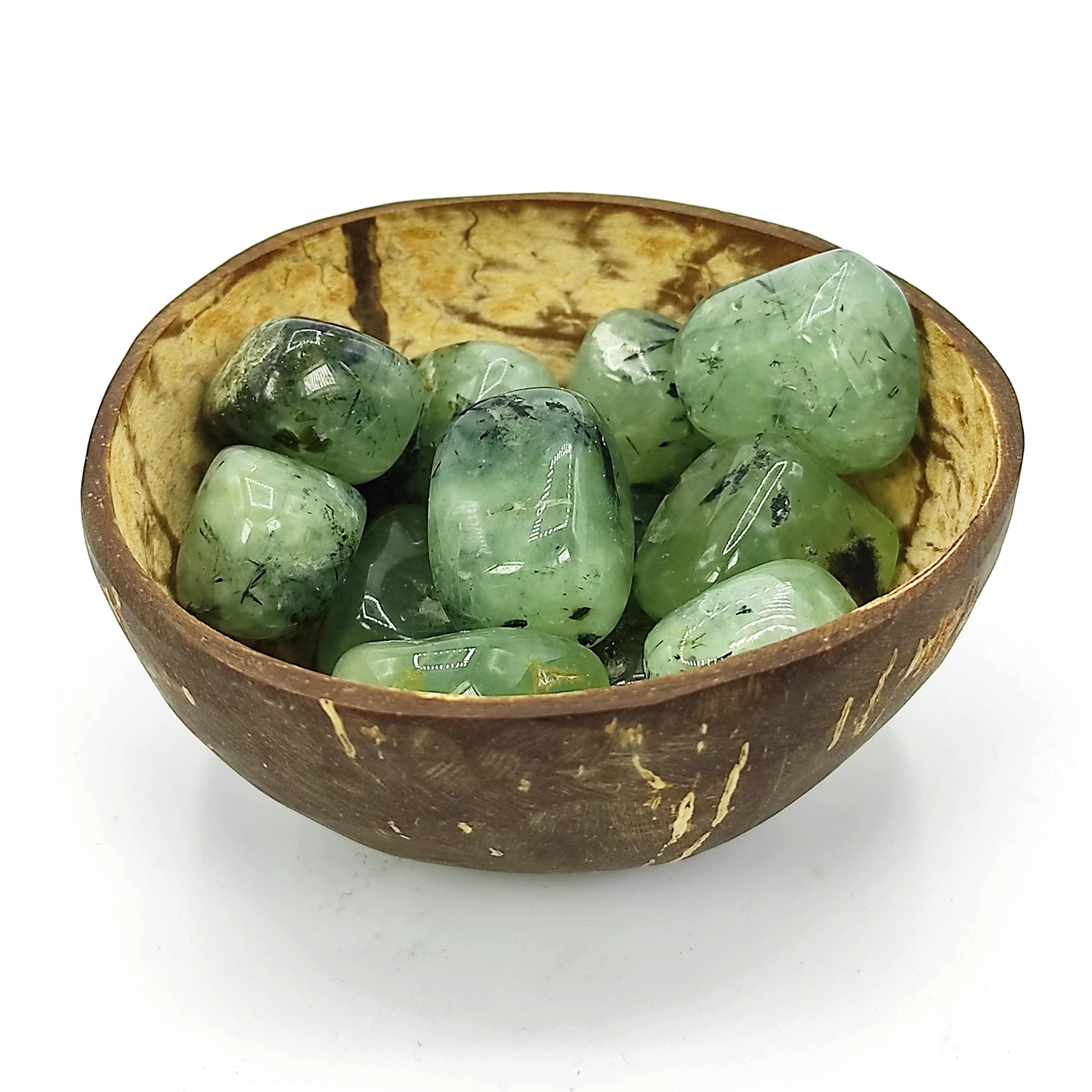 Plus Value Plus Value Vastu-South East Prehnite Crystals in Coconut Bowl (200 Grams)