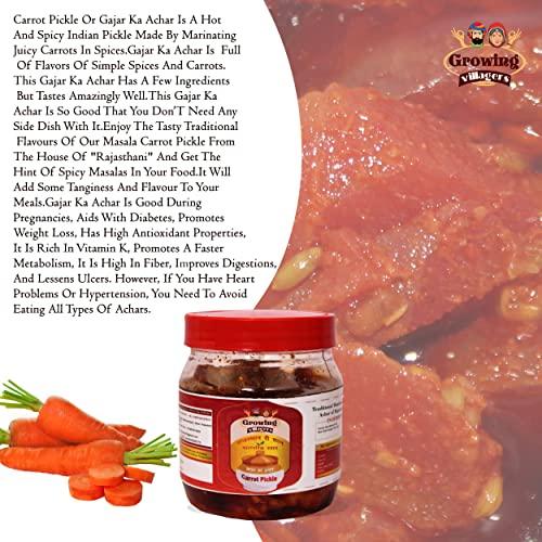 Growing Villagers Growing Villagers Carrot Pickle Homemade Rajasthani Gajar Ka Khatta Achar | 2 Jars Of 400 Grams Each