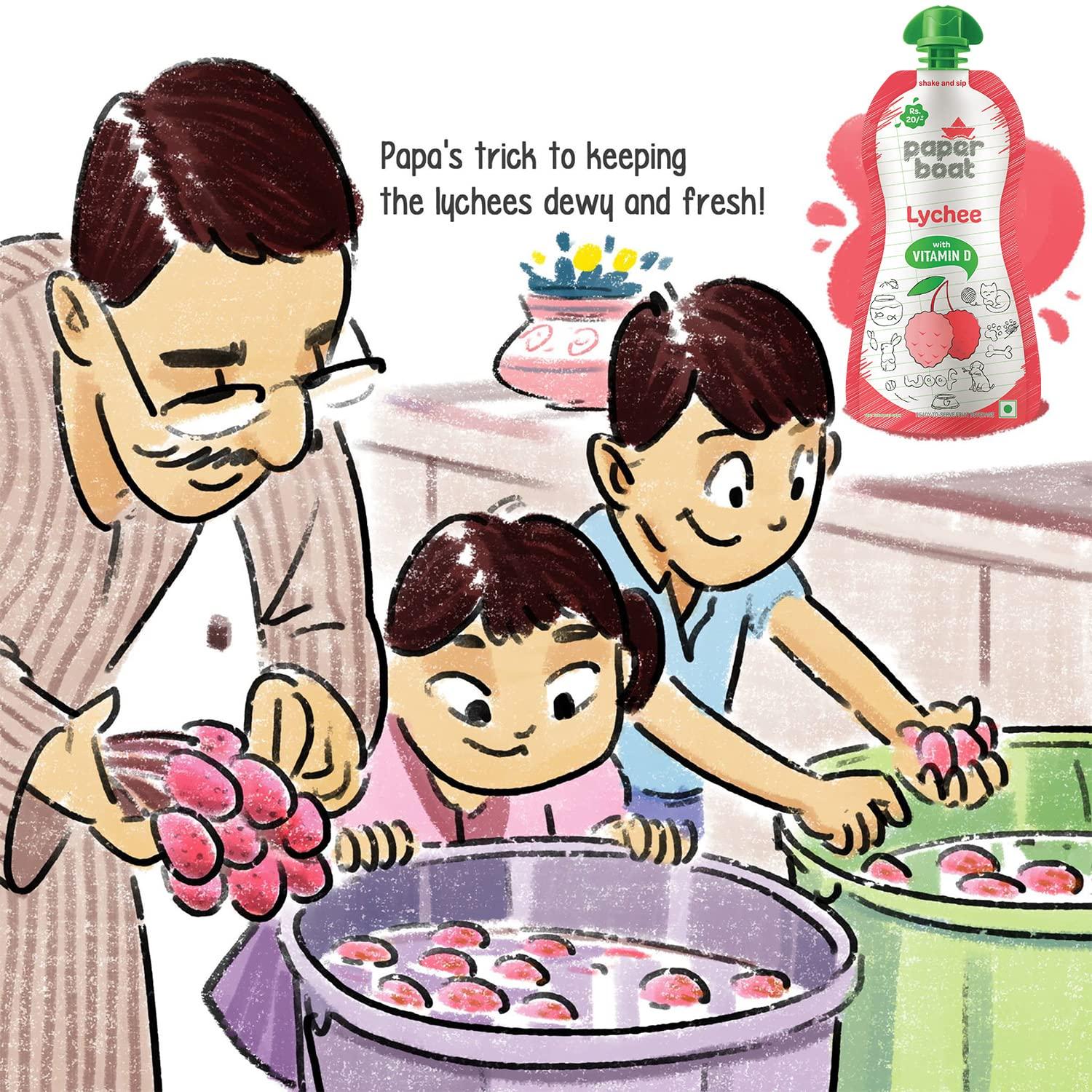 Paper Boat Paper Boat Lychee Juice, Litchi Jelly Drink Enriched with Vitamin D, No Added Preservatives and Colours (Pack of 9, 150ml each), Pink