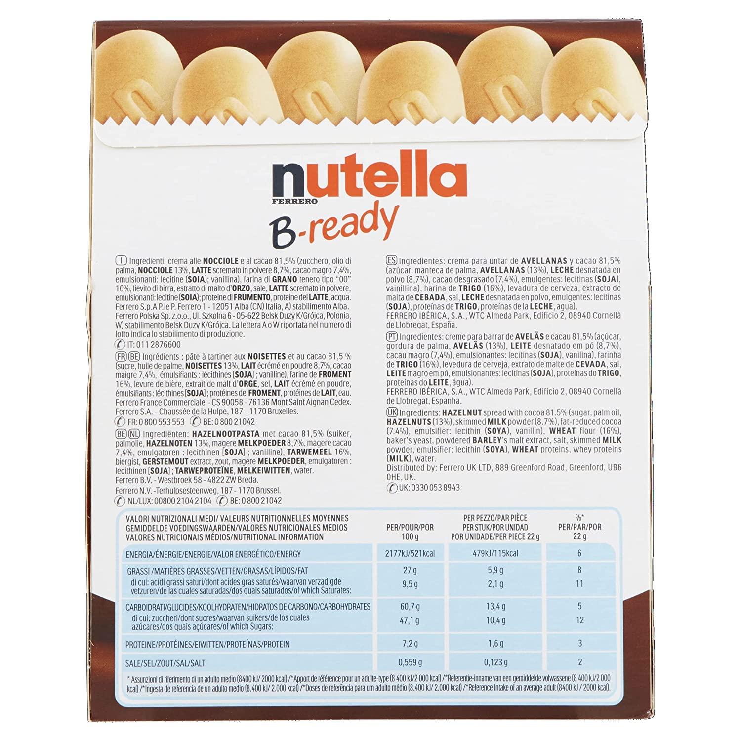 Nutella Nutella B-Ready Wafer - Hazelnut - 6 X 22 Gm