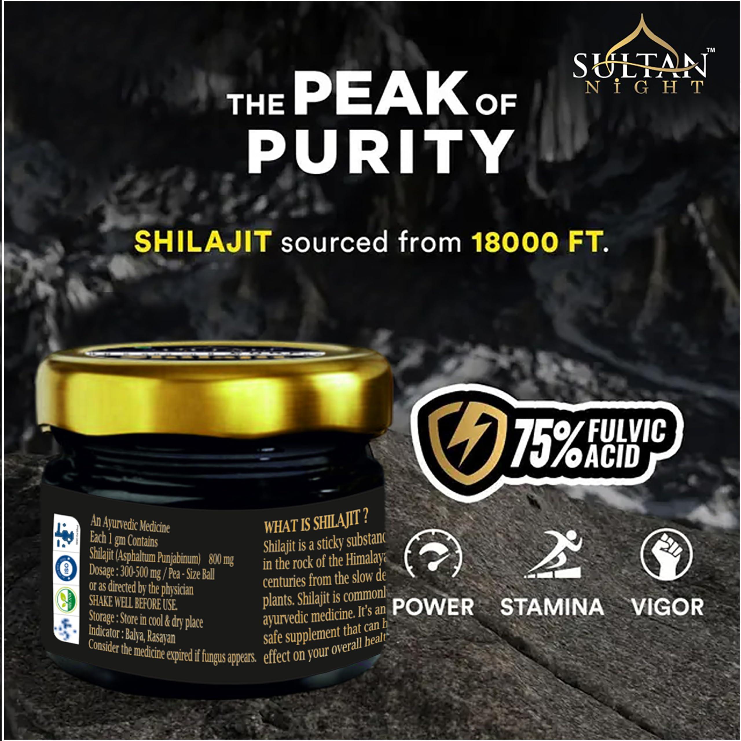 Sultan Night Sultan Night Himalayan Shilajit/Shilajeet Resin Helps Improve Strength | Immunity | Metabolism | Stamina | Energy and Help Boost Energy Levels Naturally (20g)