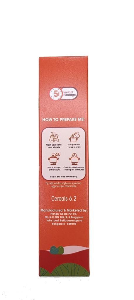 HUNGRY KOALA HUNGRY KOALA Oats & Carrot Khicdi Cereal Made With Natural Ingridients For Kids To Grow Healthy No Preservative Or Additives Or Maida 400 Grams Pack