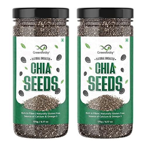 GreenFinity GreenFinity Raw Chia Seeds, Calcium and Protein Rich Superfood 175g (Pack of 2 - 350g)