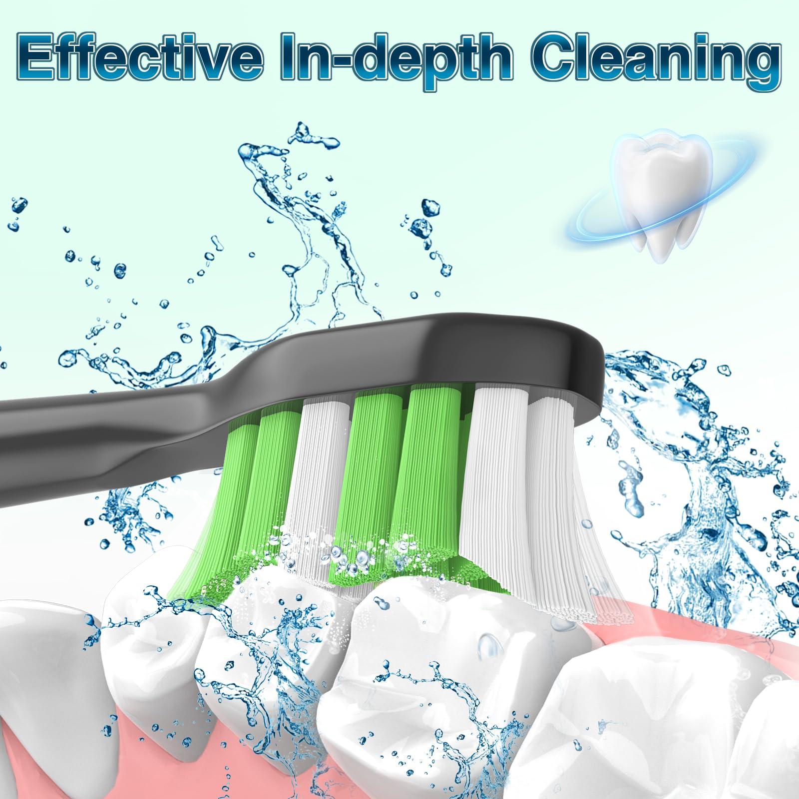 Aoremon Aoremon Replacement Toothbrush Heads for Philips Sonicare Diamondclean HX6062/95 Black, 10 Pack