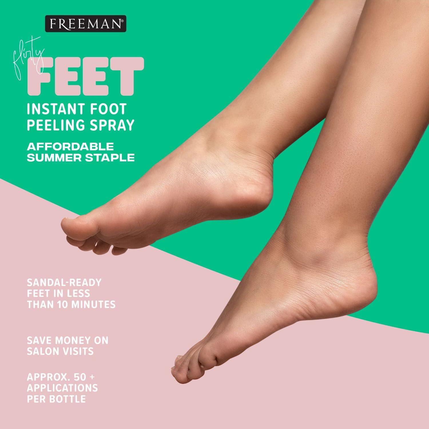 Freeman FREEMAN Beauty Flirty Feet Instant Peeling Foot Spray, Coconut and Aloe, Blue, 4 Fl Oz