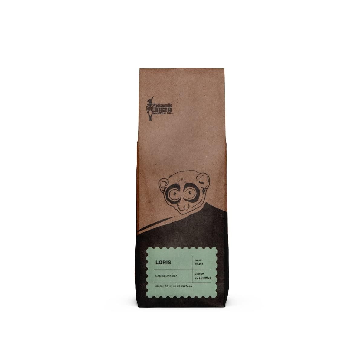 Black Baza Coffee Co. Black Baza Coffee, Loris, Dark Roast, Freshly Roasted, Organic, 100% Arabica (Whole Beans, 250 grams)