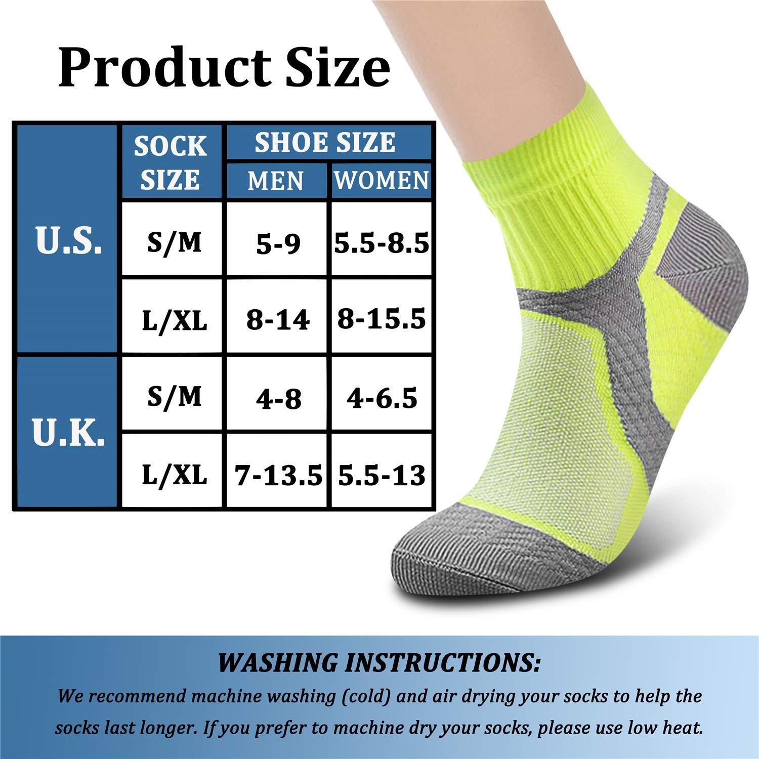 CHARMKING CHARMKING Compression Socks for Women & Men Circulation 15-20 mmHg is Best for Athletic Running Cycling Nurse Daily Wear, 09 Grey/Green, Small-Medium