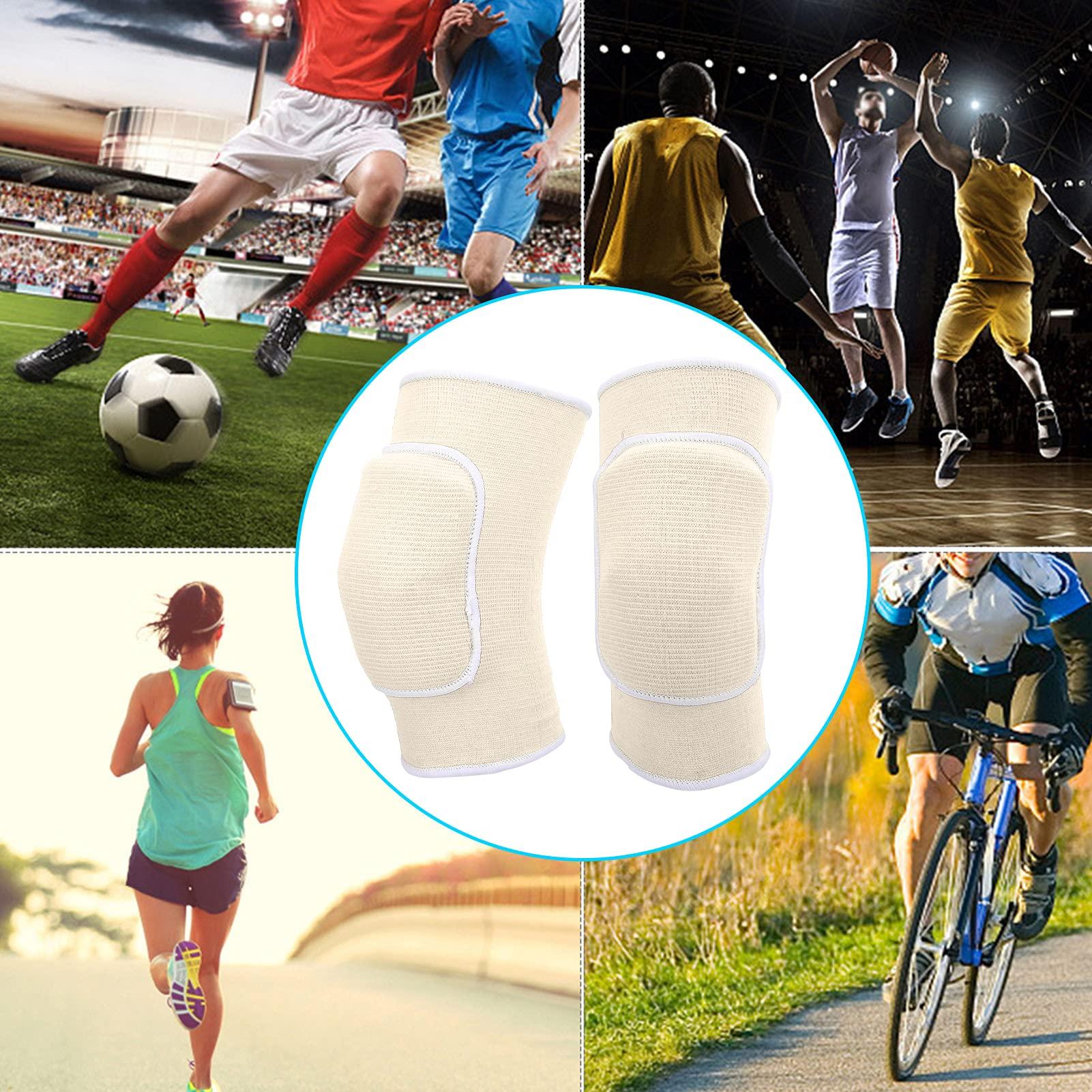 Shanrya Knee Brace, Kneeling Cushion Design Knee Sleeve Skin Friendly for Running(white)