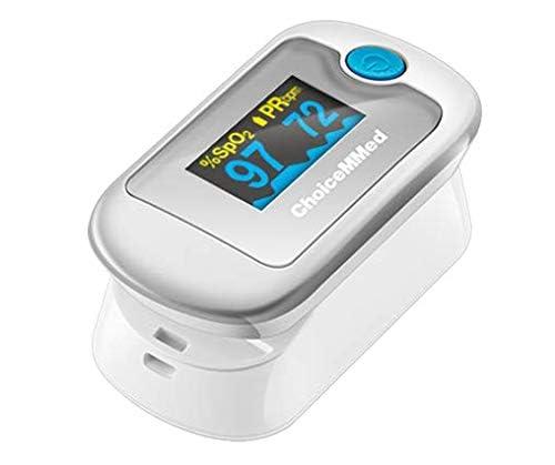 CHOICEMMED ChoiceMMed FingerTip Pulse Oximeter (MD300CN330) | Pulse Rate | Oxygen Saturation | High Accuracy | Pulse blood Oxygen | SPO2 & PR Measurement | CE | FDA Approved- Pack of 1 (Grey)