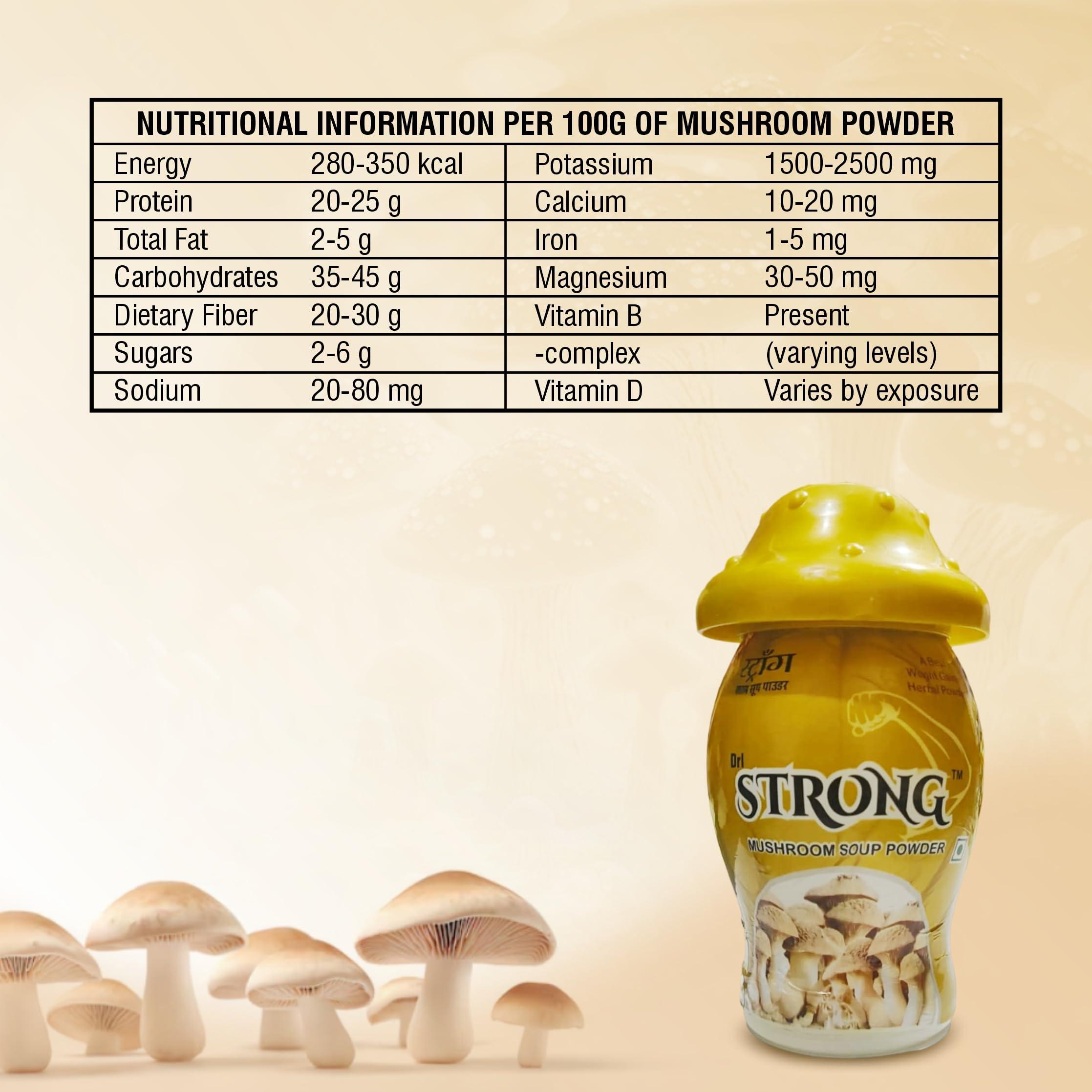 DRL STRONG MUSHROOMS POWDER DRL STRONG MUSHROOMS POWDER Weight Gainer Herbal Powder For Men And Women (100G) (Pack Of 1)