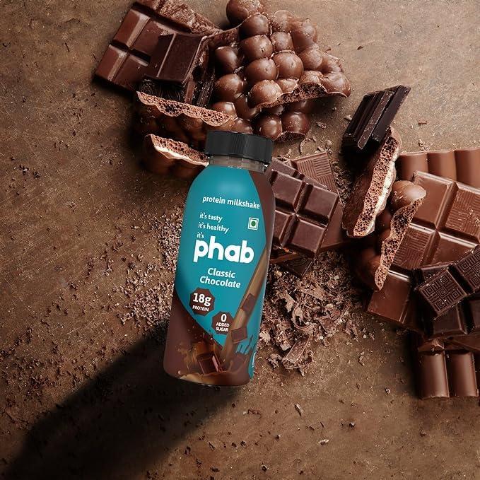 Phab Phab Assorted Protein Milkshakes (200ml, Pack of 24) with 18g Protein & No Added Sugar | Gluten-Free & Gut-Friendly, Trans Fat Free | Rich Source of Fibre & Pre-biotics | Healthy & Delicious Protein Shake