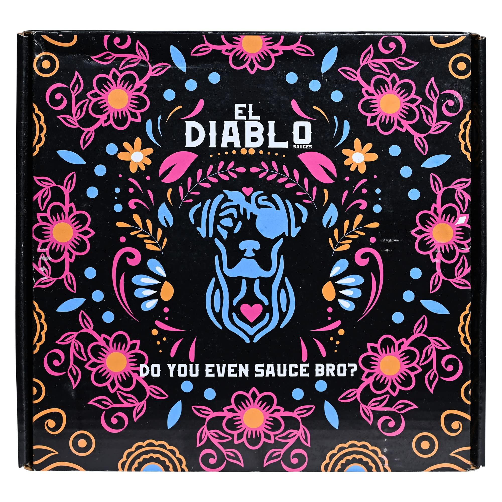 El Diablo Sauces All Natural Ingredient Gluten Free Spicy Hot Starter Sauces Combo Mango Garlic + Smoked Green Chili + Cranberry Ghost Chili Pack of 3