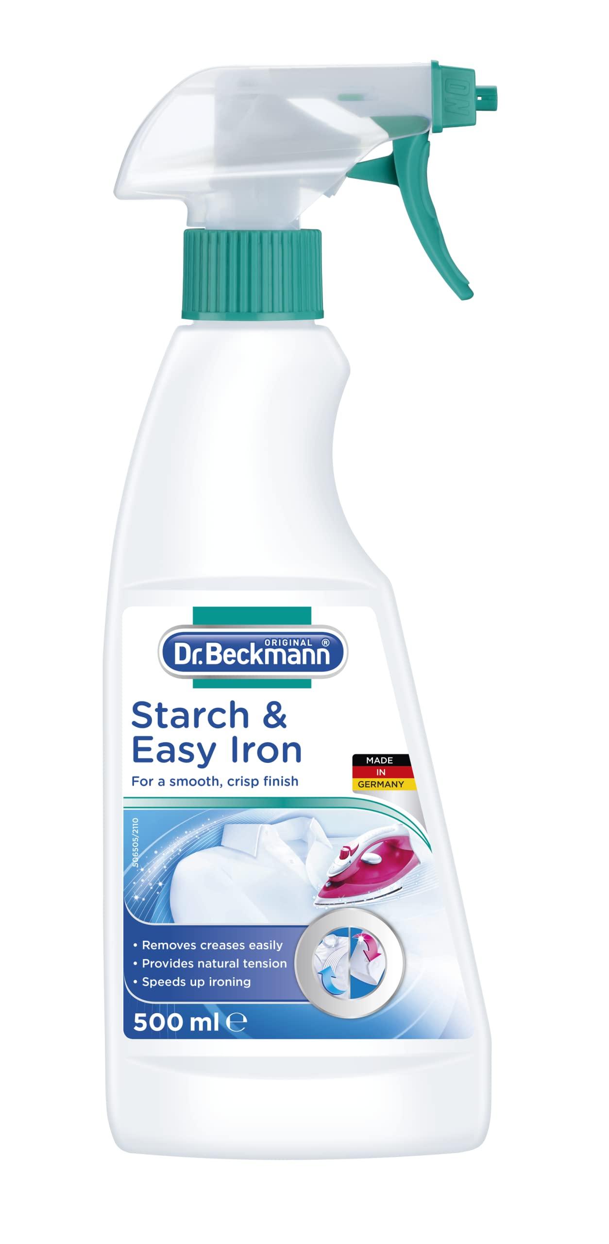 Dr Beckmann Dr. Beckmann Starch & Easy Iron 500ml | Iron Spray for a Smooth, Crisp Finish | Removes Creases Easily & Speeds Up Ironing | Starch Spray for Cloths | Wrinkle free instantly | Pack of 3