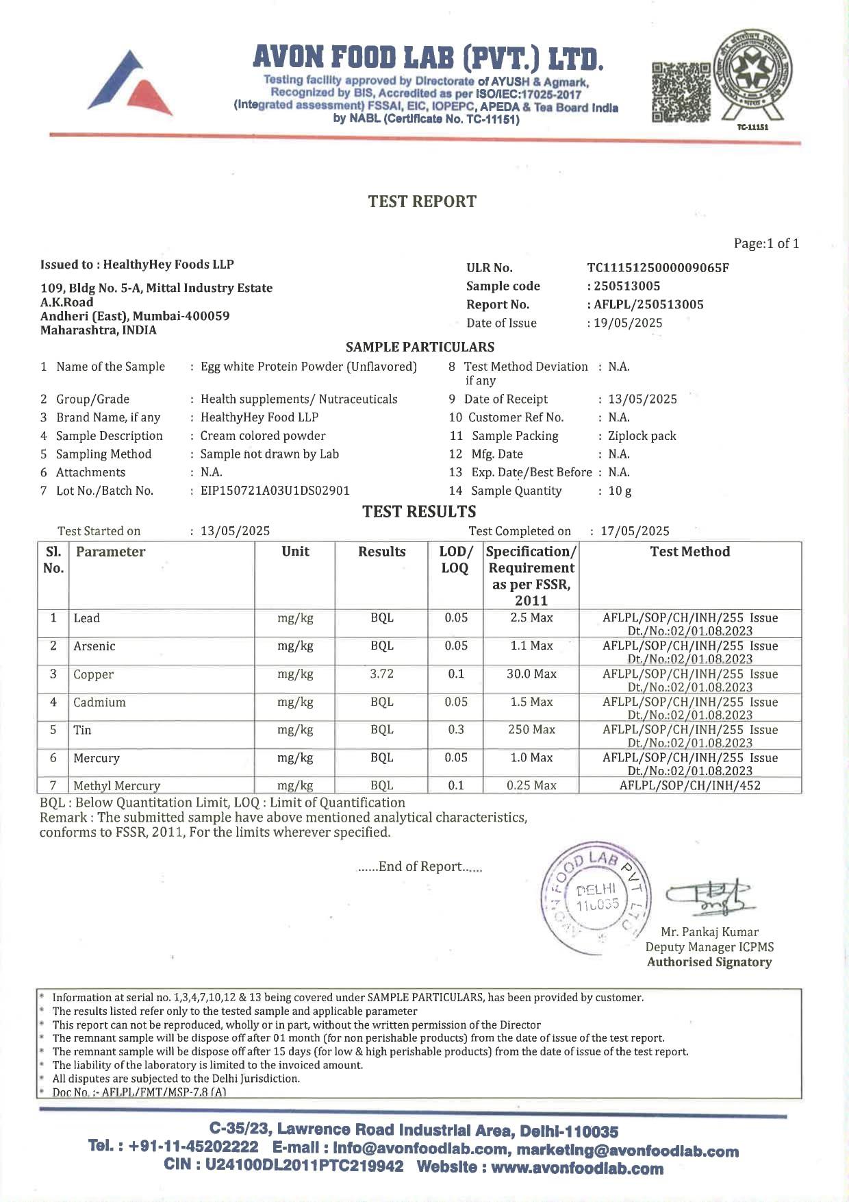 HealthyHey Nutrition HealthyHey Nutrition 100% Egg White Protein - Instant Mix - 80% Protein - Non GMO & Lactose Free - 500g (Unflavoured), 15 Servings (Pack of 1)