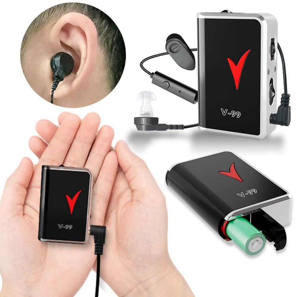 FCS FCS Personal Sound Amplifier - Voice Enhancer Device and Personal Audio Amplifier for Sound Gain of 50dB, Up to 100 Feet Away, Pocket Hearing Devices and Hearing Assistance for TV and Talking